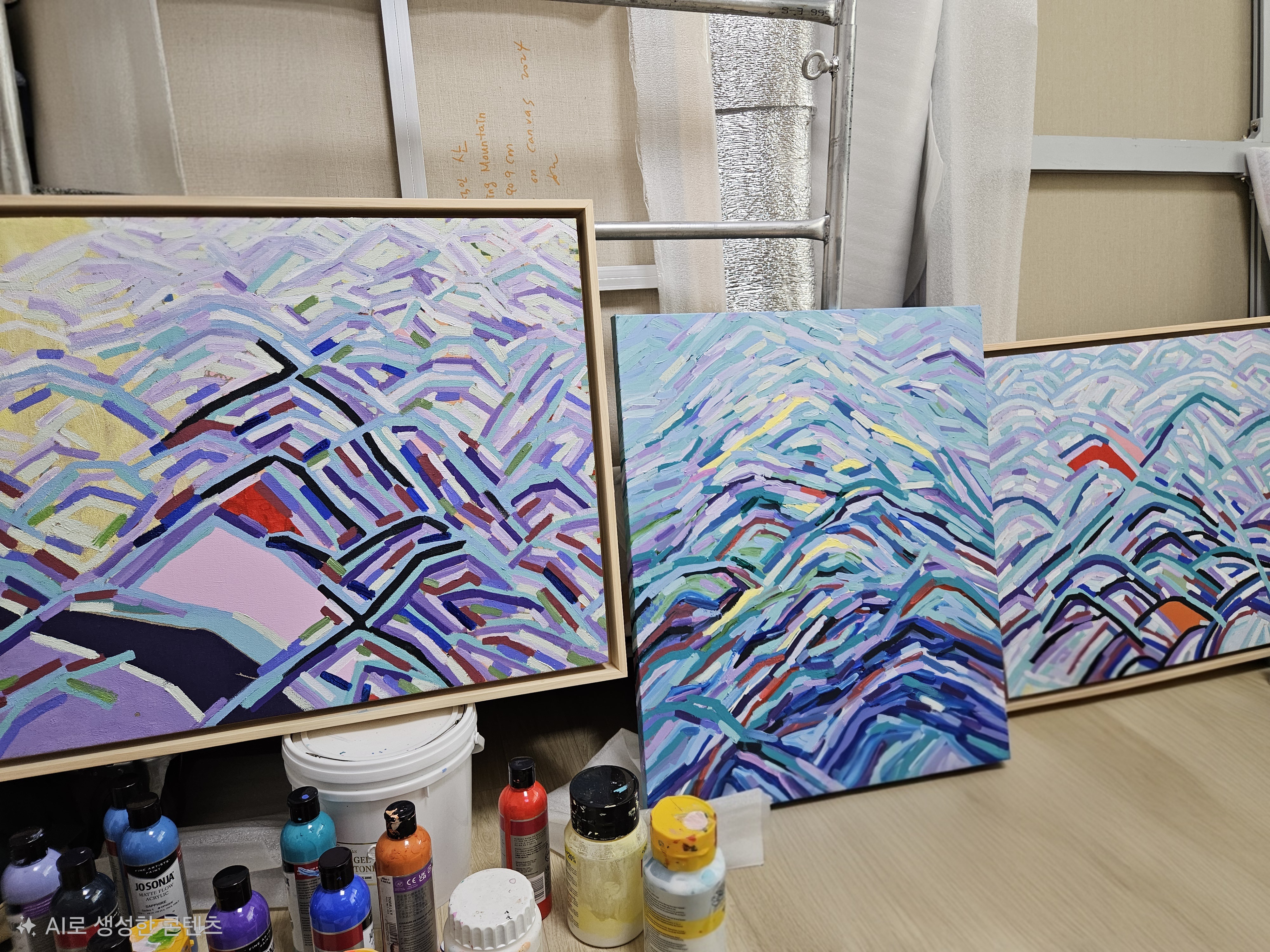 숨겨지지 않는 색색의 산맥들과 시간
